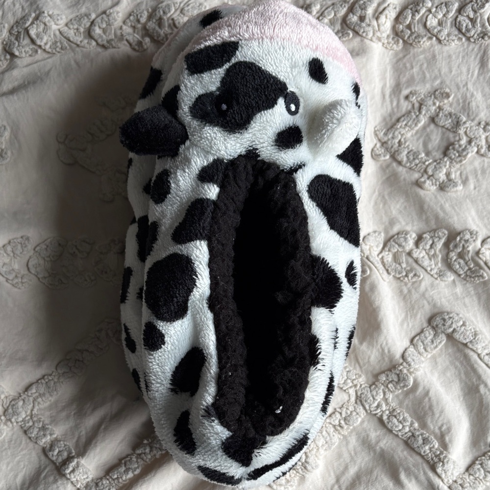 Cow Print Plush Slippers